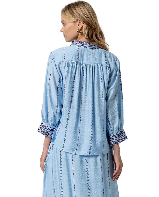SURKANA 3/4 WIDE SLEEVE SHIRT SKY BLUE