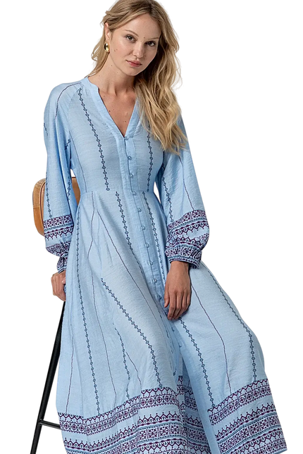 SURKANA SKY BLUE LONG SHIRT DRESS