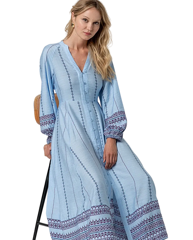 SURKANA LONG SHIRT DRESS SKY BLUE