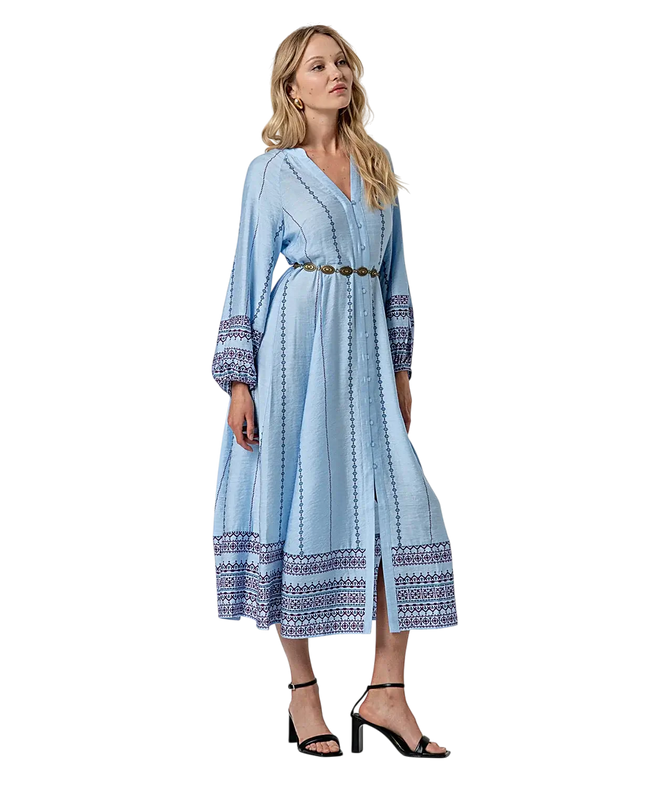 SURKANA LONG SHIRT DRESS SKY BLUE