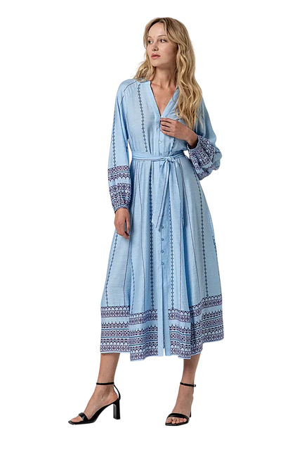 SURKANA SKY BLUE LONG SHIRT DRESS