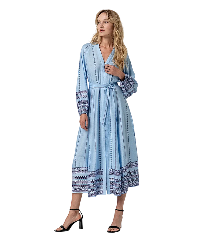 SURKANA LONG SHIRT DRESS SKY BLUE