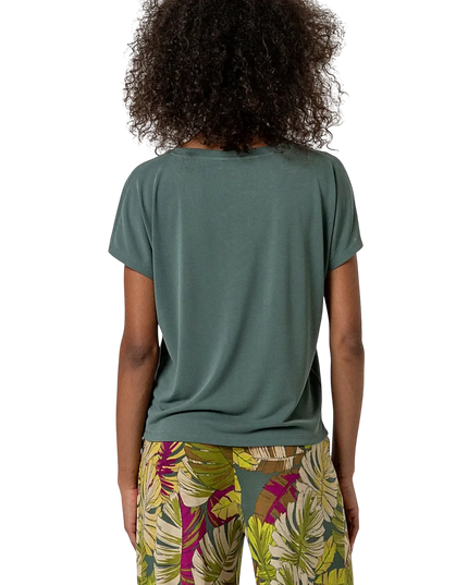 CAMISETA SEM MANGA DECOTE V VERDE ESCURO