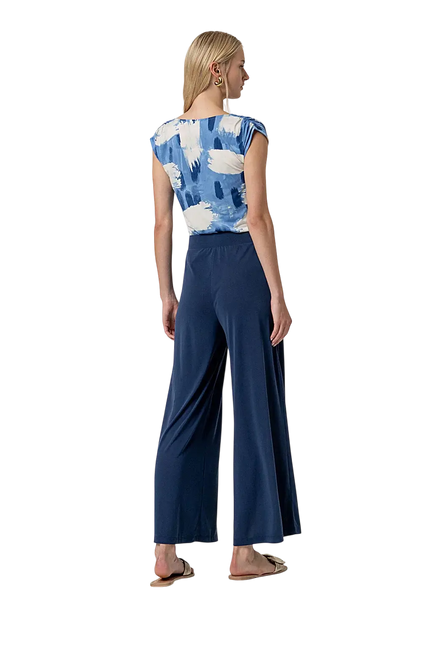 NAVY BLUE WIDE-LEG PANTS