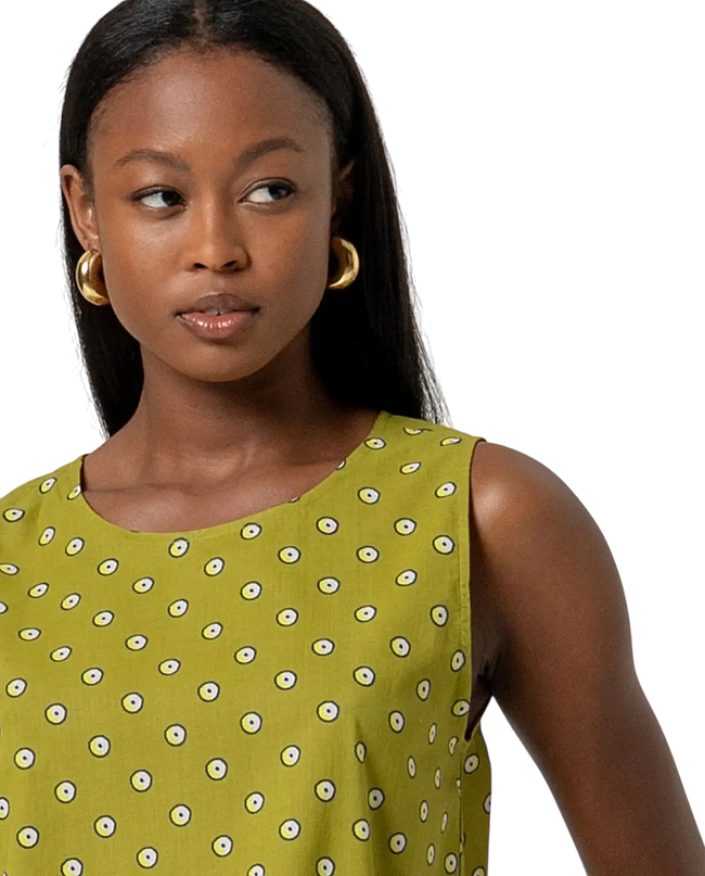 SURKANA SLEEVELESS ROND NECK TOP GREEN
