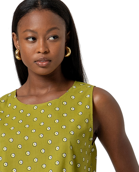 SLEEVELESS ROND NECK TOP GREEN