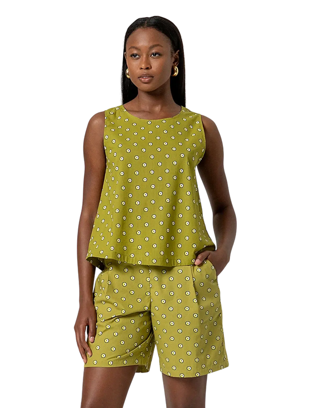 SURKANA SLEEVELESS ROND NECK TOP GREEN