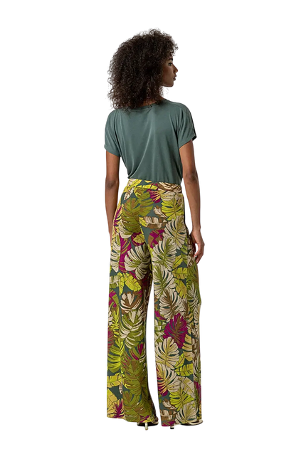GREEN WIDE-LEG PANTS