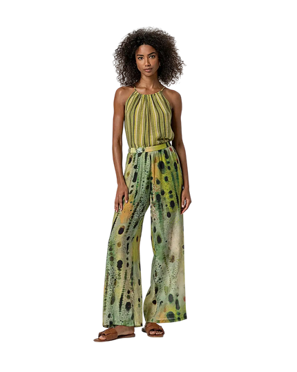 CALÇA DE PERNA LARGA VERDE