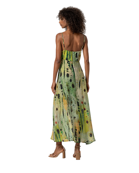 V-NECK STRAP DRESS GREEN