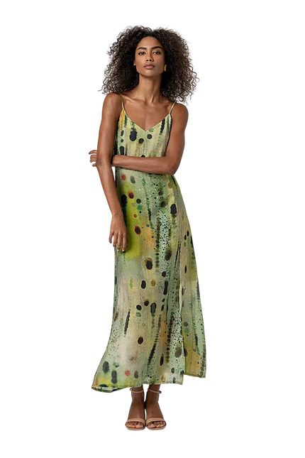 SURKANA GREEN V-NECK STRAP DRESS