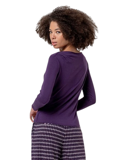 SURKANA BOAT NECK TOP, PAARS