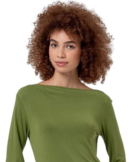 SURKANA BOAT NECK TOP, GROEN