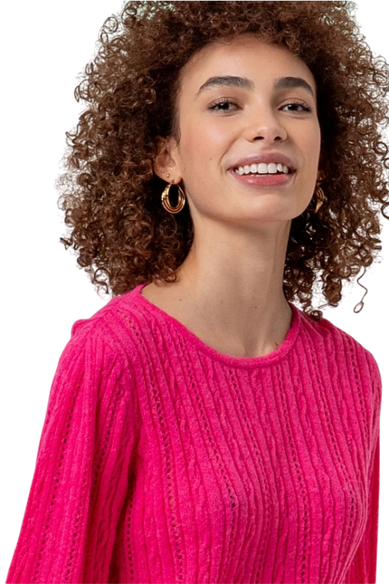 Surkana Round-neck jumper with pointelle Cherry