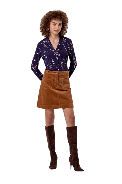 surkana short corduroy skirt with pockets Toffee