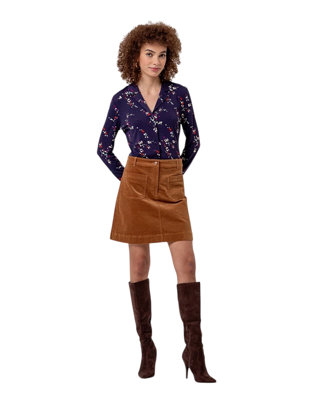 surkana short corduroy skirt with pockets Toffee