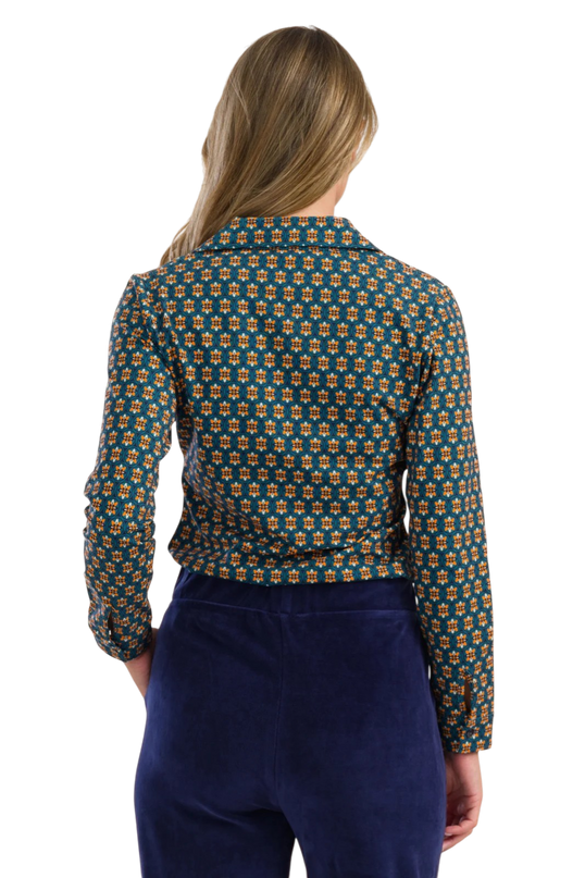 Sara Blouse Jersey, porto blue