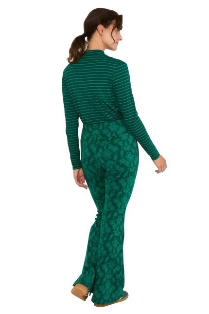 BLUTSCHGESCHWISTER broek On a Winters Day Flared princess tapestry green