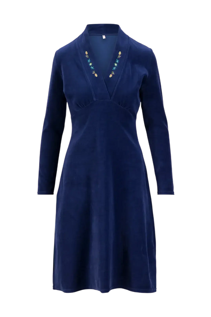 BLUTSGESCHWISTER JURK Velvet Glamour Aura, indigo depths blue