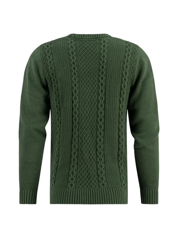 Pullover Zopfmuster dunkelgrün
