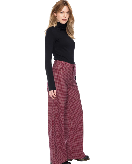 Ruitjesbroek Lacy - red-black-pink