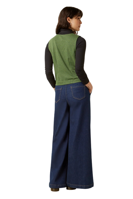 Bianca Gilet Ivy Check, guacemole