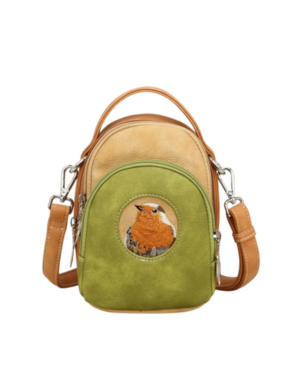 Ditty Hand-/schoudertas/crossbody L. green/Peach/Orange - Roodborstje