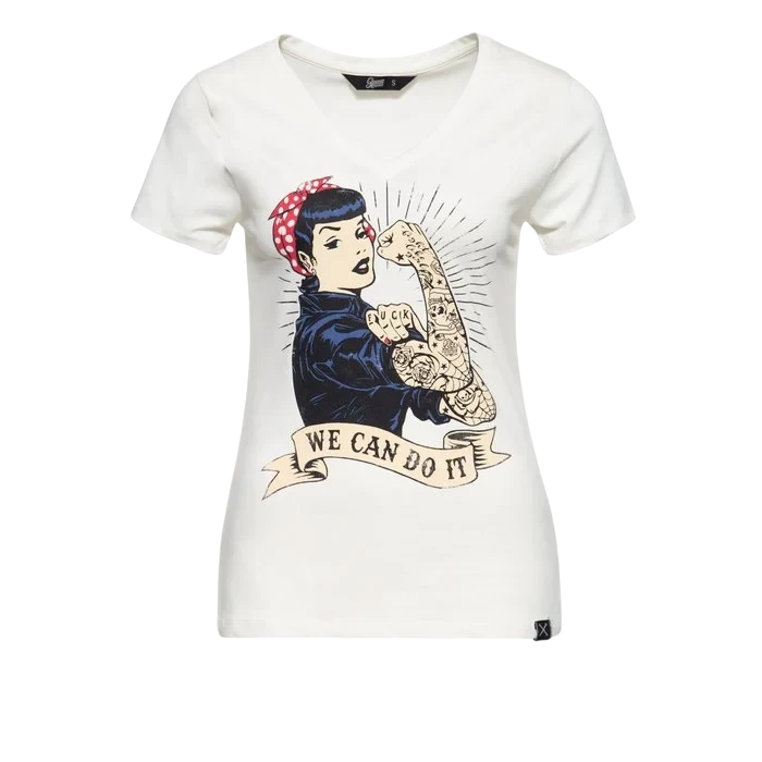 QUEEN KEROSIN TOP "WE CAN DO IT", WIT