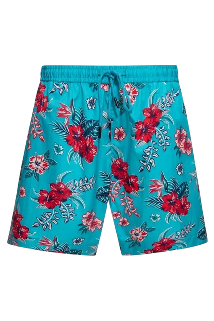 KING KEROSIN KORTE BROEK HIBISCUS, SKY BLUE