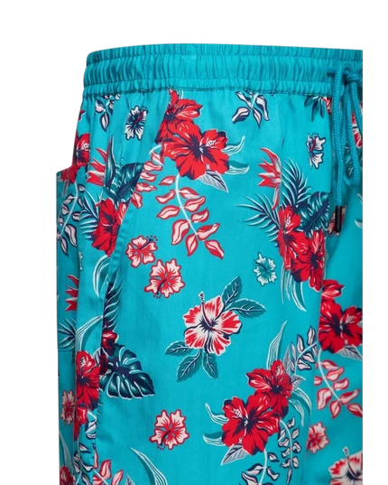KING KEROSIN KORTE BROEK HIBISCUS, SKY BLUE