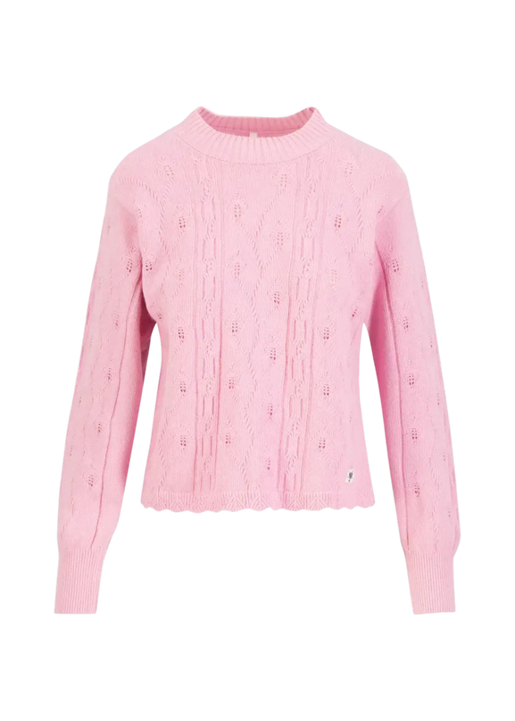 BLUTSGESCHWISTER Trui Fine Craft Crew soft cold pink