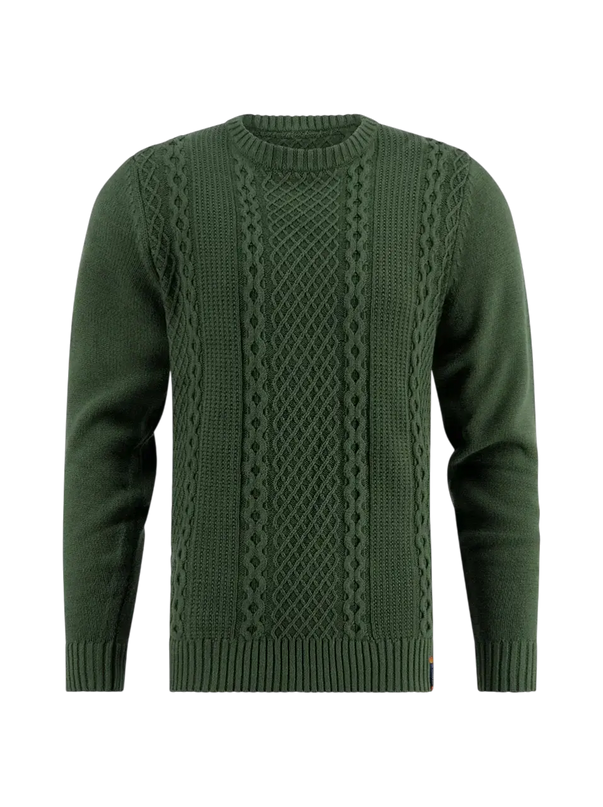 Pullover Zopfmuster dunkelgrün