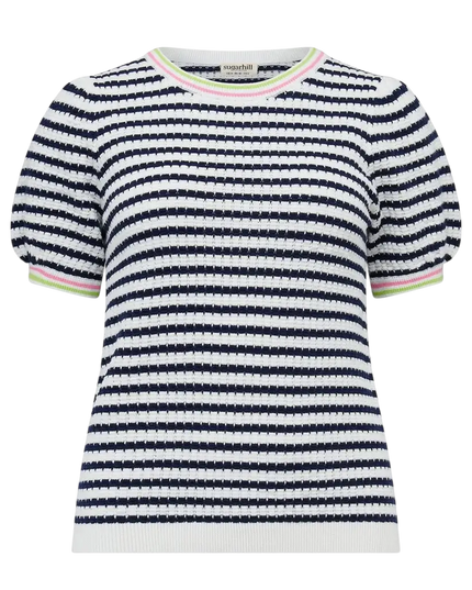 SUGAR HILL BRIGHTON MAGGIE LÉINE T, CORALINE KNOT TOP BÁN/OÍMHÉAL, STRÍOC NAUTICAL