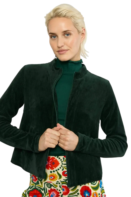 BLUTSGESCHWISTER jack Jolly Zip Up fine needle green