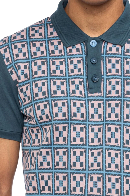 ATO BERLIN POLO ENZIO, BLAUW/ ROZE