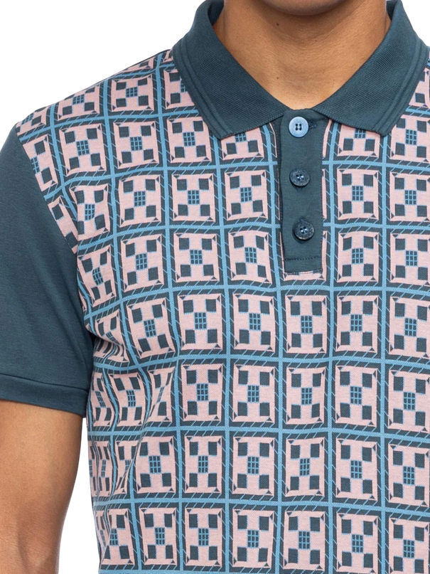 ATO BERLIN POLO ENZIO, BLAUW/ ROZE