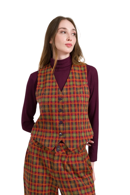LALAMOUR LILLA GILET SURLUS SQUARE, SPHAGNUM