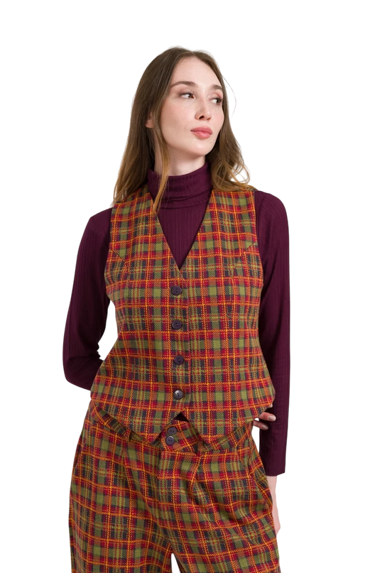LALAMOUR LILLA GILET SURLUS SQUARE, SPHAGNUM