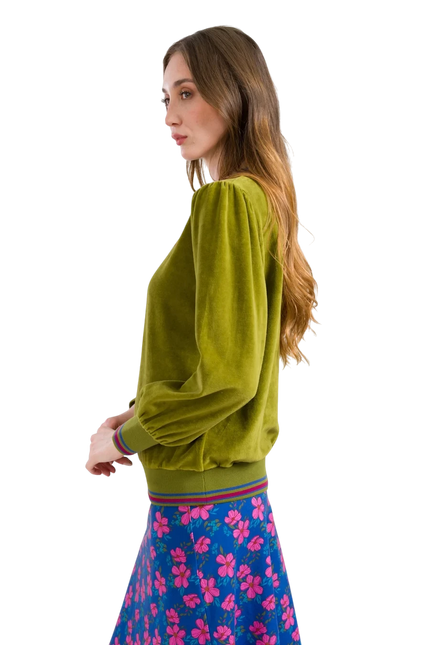 LALAMOUR JUICE SWEATER VELOUR, SPHAGNUM