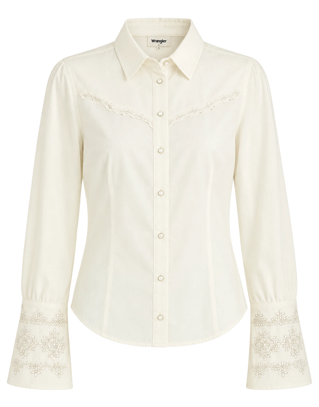 WRANGLER BLOUSE BELL WESTERN SLIM EGRET