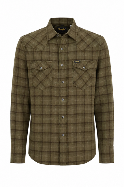 WRANGLER REGULAR WESTERN SHIRT, OLIVE NIGHT