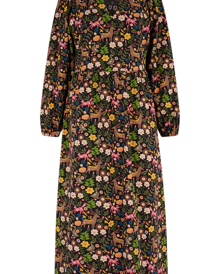 Sugarhill Brighton Nyla Jersey Midi Dress, black forest folklore