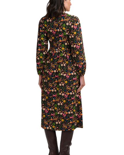 Sugarhill Brighton Nyla Jersey Midi Dress, black forest folklore