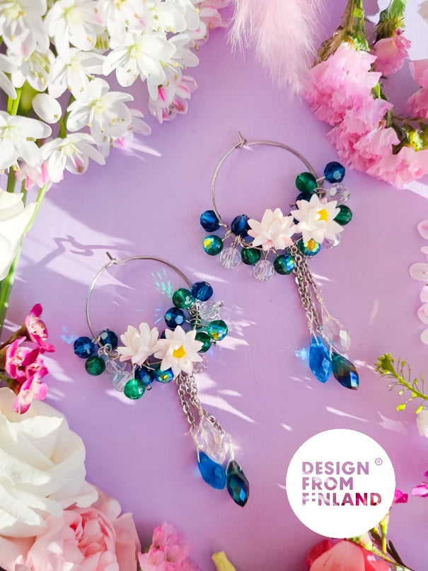 DAUGHTER OF THE NORTH WATER LILY HOOP EARRINGS
