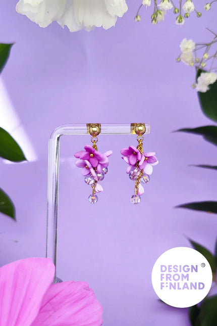 DAUGHTER OF THE NORTH, THE LILAC OF DREAMS EARRING SMALL STUD, 18K GOLD PLATED