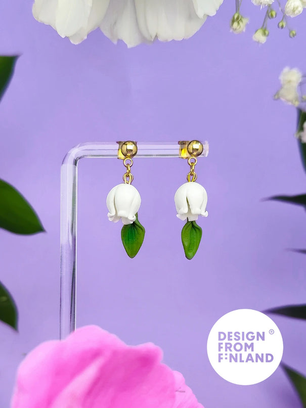 DAUGHTER OF THE NORTH LILY OF THE VALLEY STUD EARRINGS – 18K GOLD PLATED