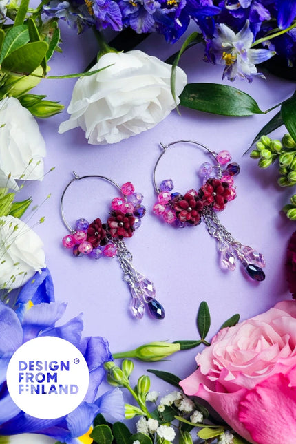 DAUGHTER OF THE NORTH WILD ROSE HOOP EARRINGS