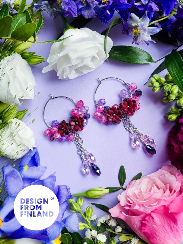 DAUGHTER OF THE NORTH WILD ROSE HOOP EARRINGS
