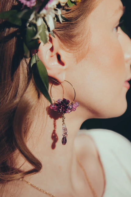 DAUGHTER OF THE NORTH WILD ROSE HOOP EARRINGS