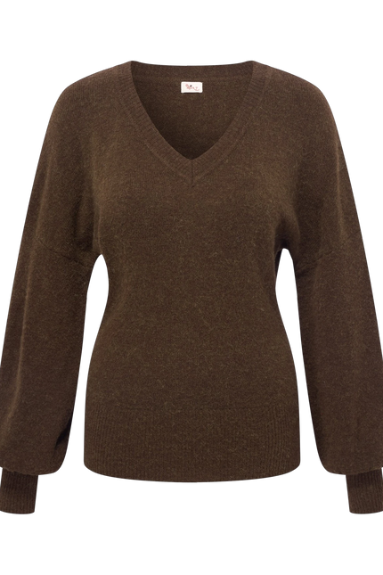 HEART ANTIQUA SWEATER ALPACA, BRUIN